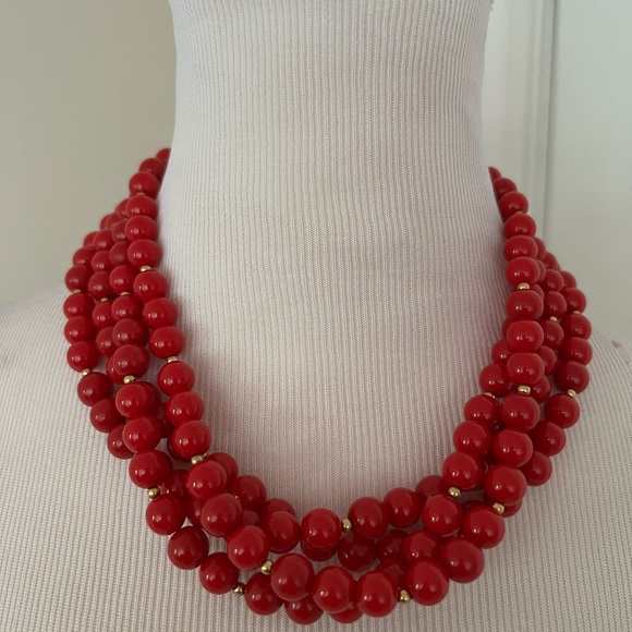 Kenneth Lane 4 Row Beaded Cluster Necklace - Picture 1 of 12